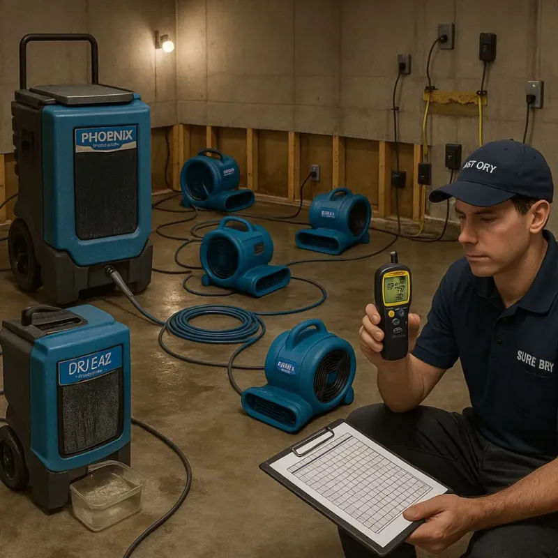 Structural Drying and Dehumidification process in Back Mountain, PA